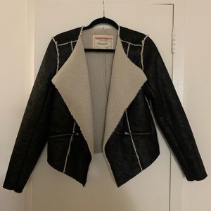 Anthropologie Cartonnier Black Faux Suede Jacket - Size 6